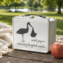 Storchlieferung Mama als Retro-Metal-Lunch Box
