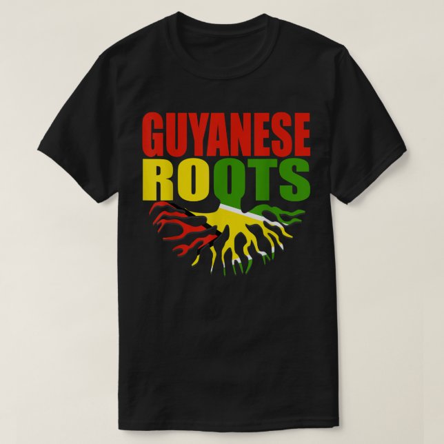 Storecastle Guyanese Roots Guyana Pride Flag Gesch T-Shirt (Design vorne)
