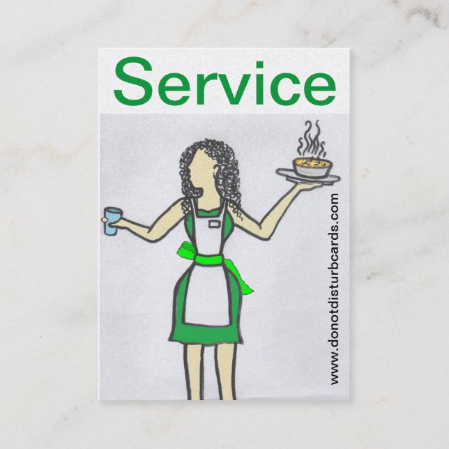 Stören Sie nicht Karten. COM (Kellnerin in der Visitenkarte (Rückseite)