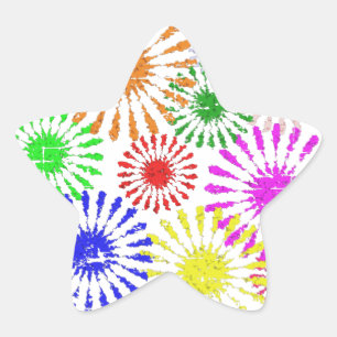 Störende Blume Burst Stern-Aufkleber