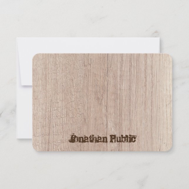 Störender Text Elegant-Holzplatinenlook Mitteilungskarte (Vorderseite)