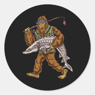 Störfischen Bigfoot Angler Runder Aufkleber
