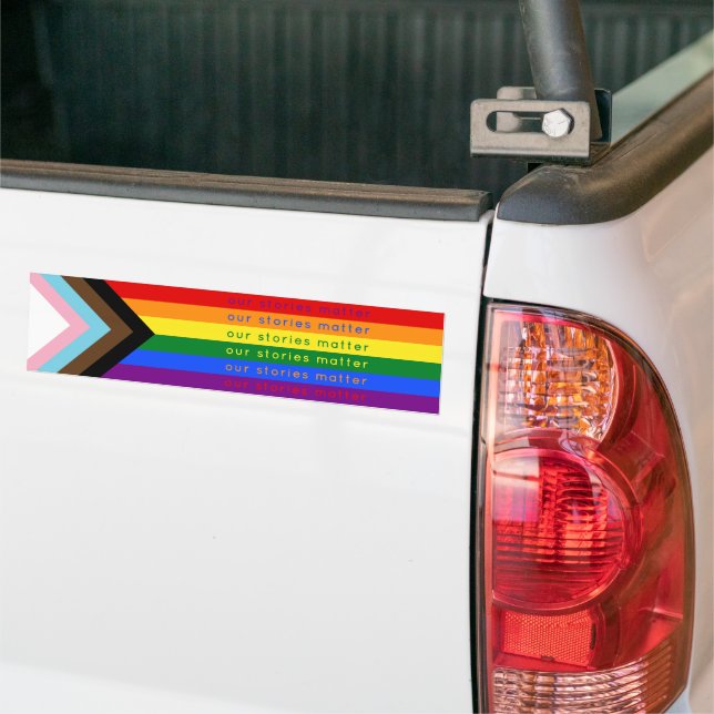 Stories Matter Gay Pride Intersection Rainbow Flag Autoaufkleber (Auf Lkw)