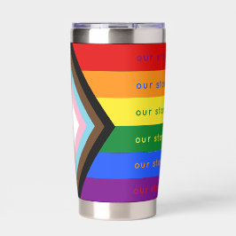 Stories Matter Gay Pride Intersection Rainbow Flag Thermobecher