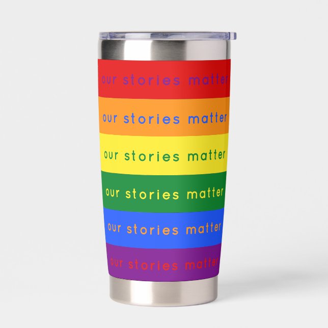 Stories Matter Gay Pride Intersection Rainbow Flag Thermobecher (Links)