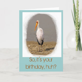 Stork Art Birthday Card (in aqua) Karte