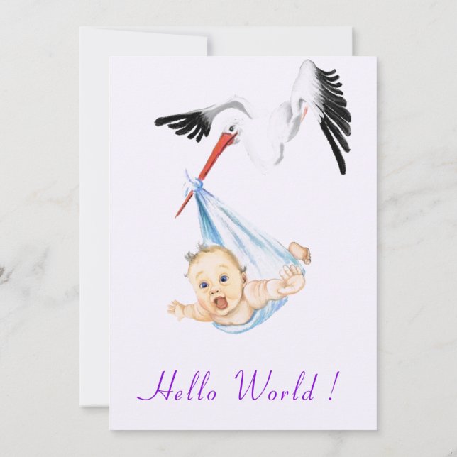 Stork avec Baby shower Invitation Drôle Design (Dos)
