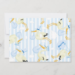 Stork Baby boy Douche Invitations
