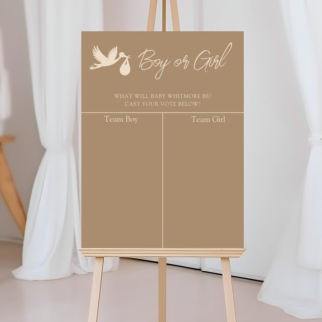 Stork Baby Delivery Gender Reveal Prediction Poster (Von Creator hochgeladen)