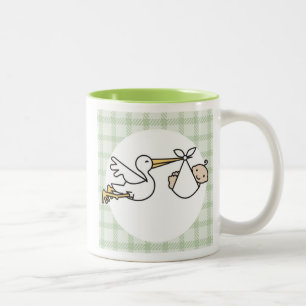 Stork Baby Delivery Zweifarbige Tasse