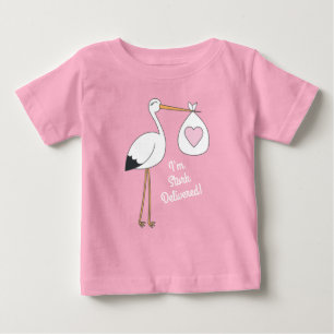 Stork Baby Dusche Blue Boy T-shirt