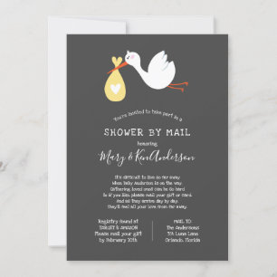 Stork Baby Dusche by Mail Einladung