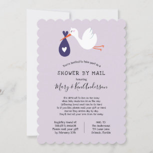 Stork Baby Dusche by Mail Einladung