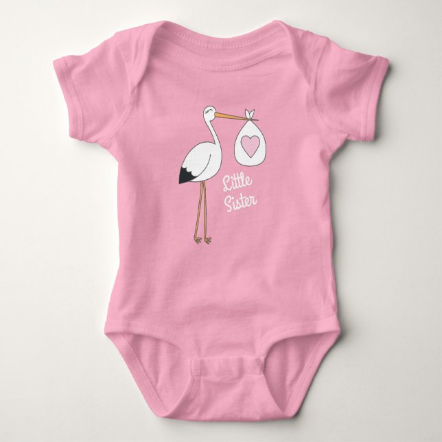 Stork Baby Dusche Pink Girl Baby Strampler (Vorderseite)