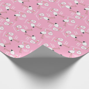 Stork Baby Dusche Pink Girl Geschenkpapier