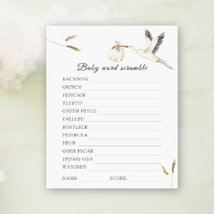 Stork Baby Dusche Word Rührei Baby Dusche Spiel