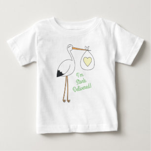 Stork Baby Duwer Green Gender Neutral Baby T-shirt