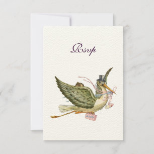 STORK BABY MÄDCHEN DUSCHE, UAWG, Sahne-Gürtel RSVP Karte