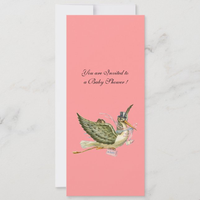 STORK BABY SHOWER, EINLADUNG (Vorderseite)
