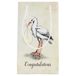 Stork Baby Shower GIft Bag (neutral) Kleine Geschenktüte