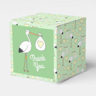 Stork Baby Shower Green Gender Neutral Geschenkschachtel
