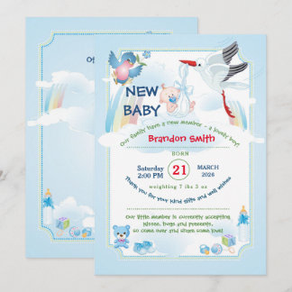 Stork Baby Shower Invitation