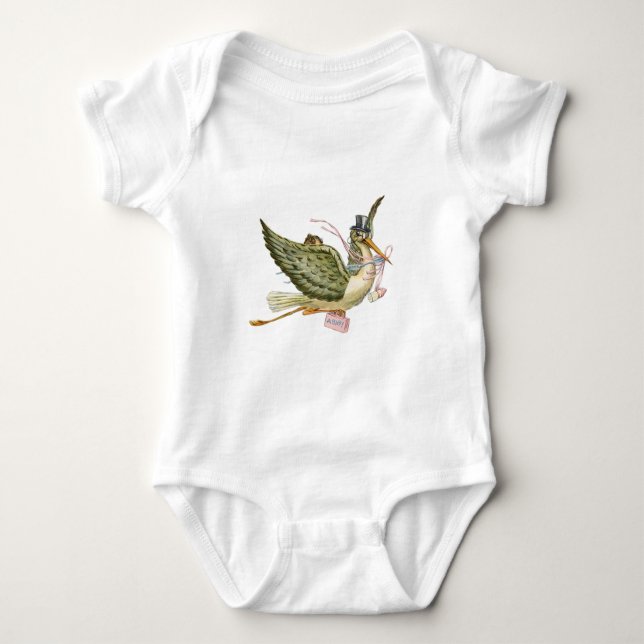 STORK BABY SHOWER STRAMPLER (Vorderseite)