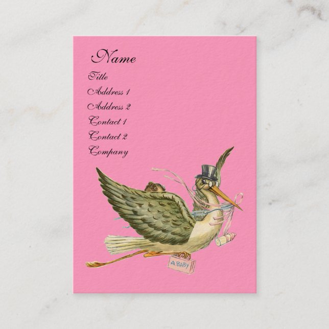 STORK BABY SHOWER VISITENKARTE (Vorderseite)