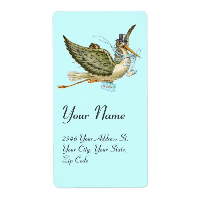 STORK BOY BABY SHOWER , Blue White (Vorne)