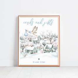 Stork Boy Winter Baby Showkarten & Geschenke Unter Poster