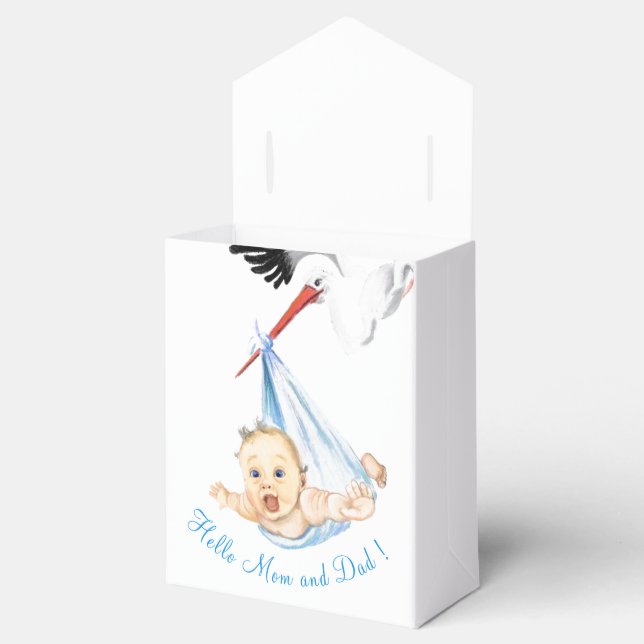 Stork Carry Baby - Cartoon Zeichnend süße Funny Geschenkschachtel (Geöffnet)