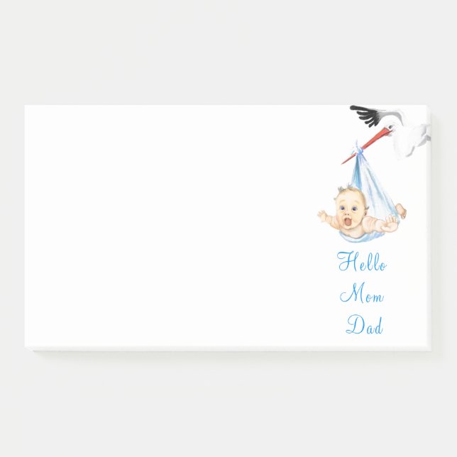 Stork Carry Baby Funny Post-it® Notes Post-it Klebezettel (Vorderseite)