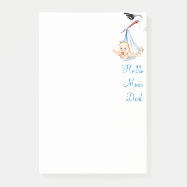 Stork Carry Baby Funny Sticknotes Post-it Klebezettel (Vorderseite)
