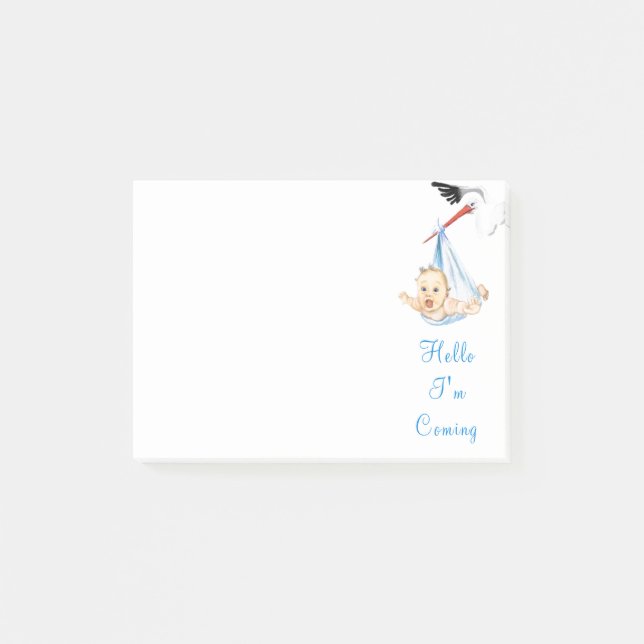Stork Carry Baby Funny Sticknotes Post-it Klebezettel (Vorderseite)