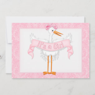 Stork C'est une fille Baby shower Invitation