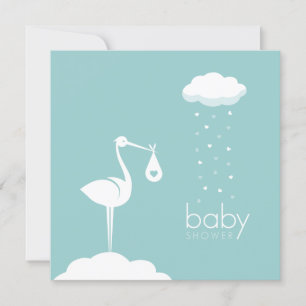 Stork Delivery Boy Baby Dusche Einladung