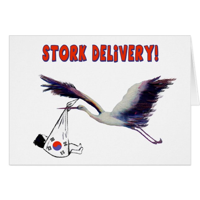 Stork Delivery! Geburtsankündigung der koreanische (Vorderseite (Horizontal))