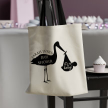 Stork Delivery Partname Baby Shower Tote Bag
