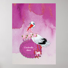 Stork Delivery Unicorn Poster