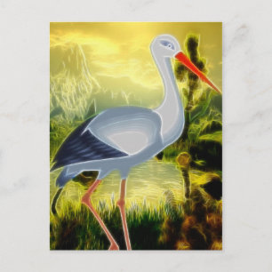Stork Folk Art Postkarte