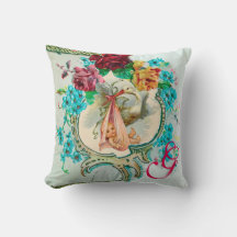 STORK GIRL BABY DUSCHE FLORALLES MONOGRAM HALTEN