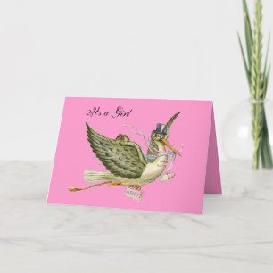 STORK GIRL BABY SHOWER EINLADUNG