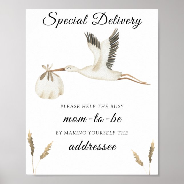 Stork - Hilfe für den geschäftigen Adressaten der  Poster (Vorne)