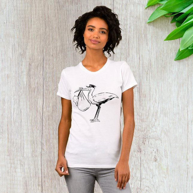 Stork Holding a Baby Womens T - Shirt (Von Creator hochgeladen)