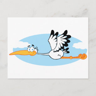 Stork Mascot Cartoon Charakter Postkarte