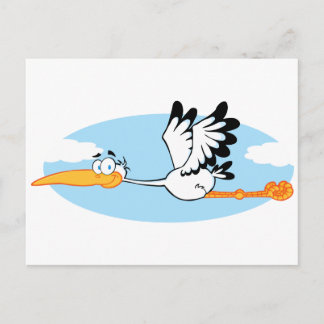 Stork Mascot Cartoon Charakter Postkarte