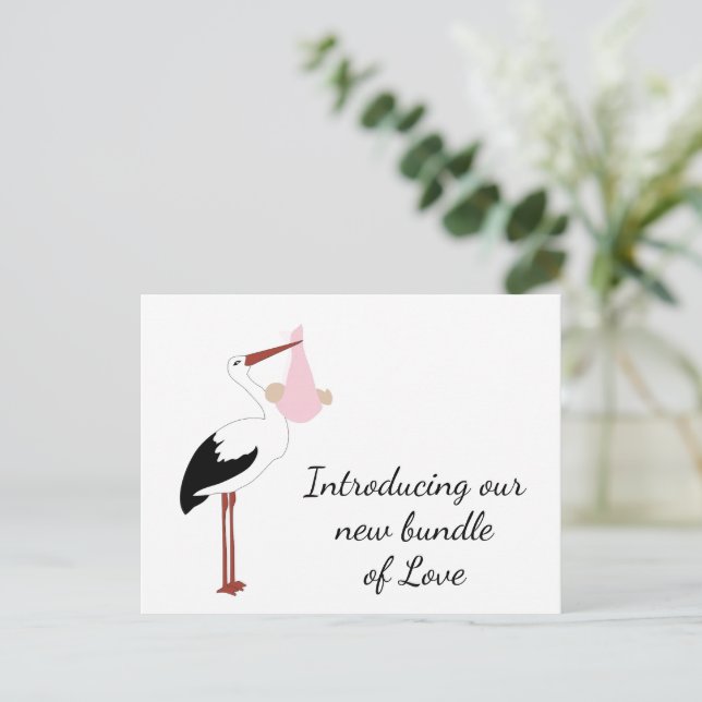 Stork Merchandise Postkarte (Stehend Vorderseite)