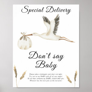 Stork - Ne pas dire Poster bébé