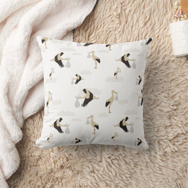 Stork Newborn Baby Boy Girl Pattern Kissen (Decke)