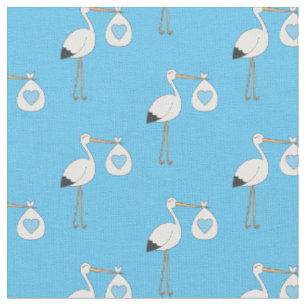 Stork Niedlich Baby Kinderzimmer Blue Boy Stoff